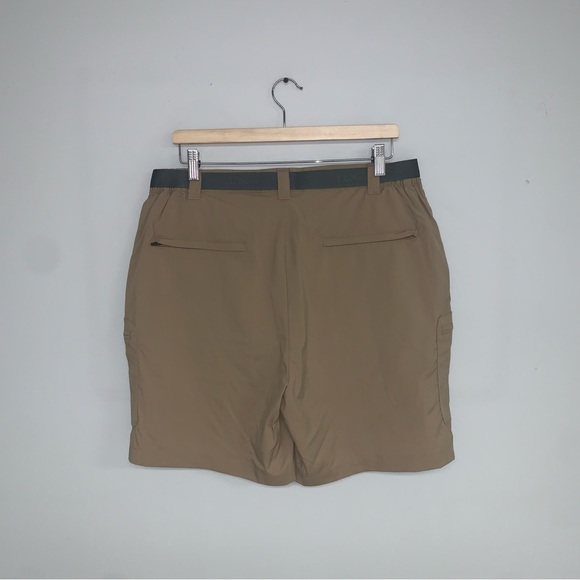 L.L. Bean Shorts Men’s Size Large Khaki Beige Nylon Belted Cargo Hiking Outdoors - Picture 5 of 8
